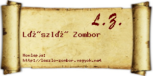 László Zombor névjegykártya
